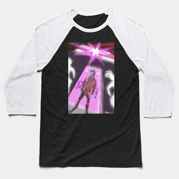 Door man at the Super nova Baseball T-Shirt by Space Spector